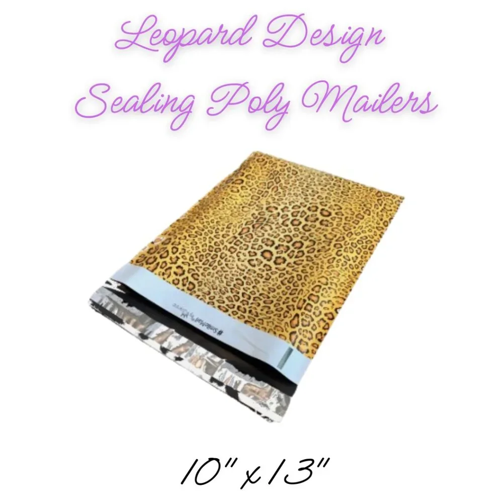 Leopard Print Design Poly Mailers Qty 20 Size 10x13